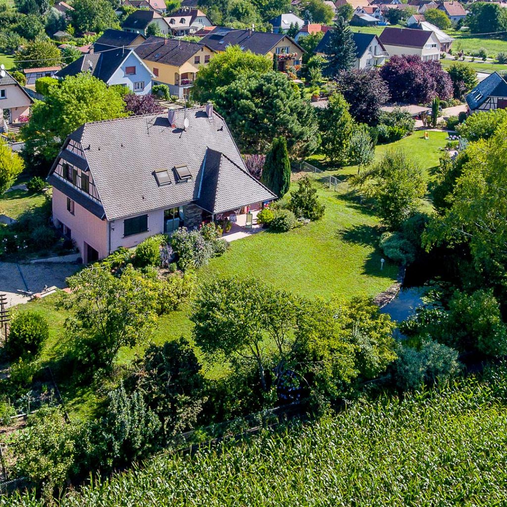 Prise de vue aérienne par drone - Maison individuelle à Kertzfeld