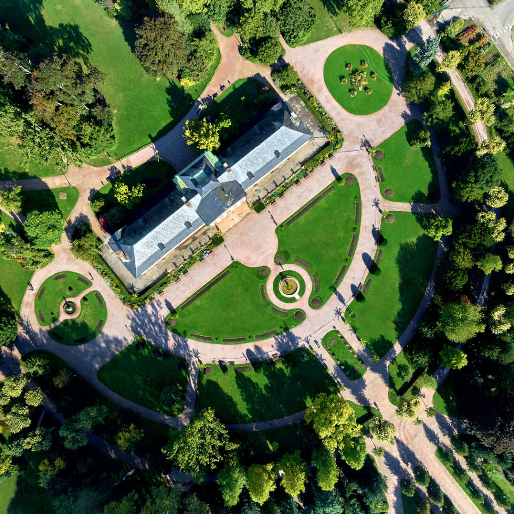 Pavillon Josephine au Parc de l'Orangerie à Strasbourg - Photographie aérienne par drone Architecture