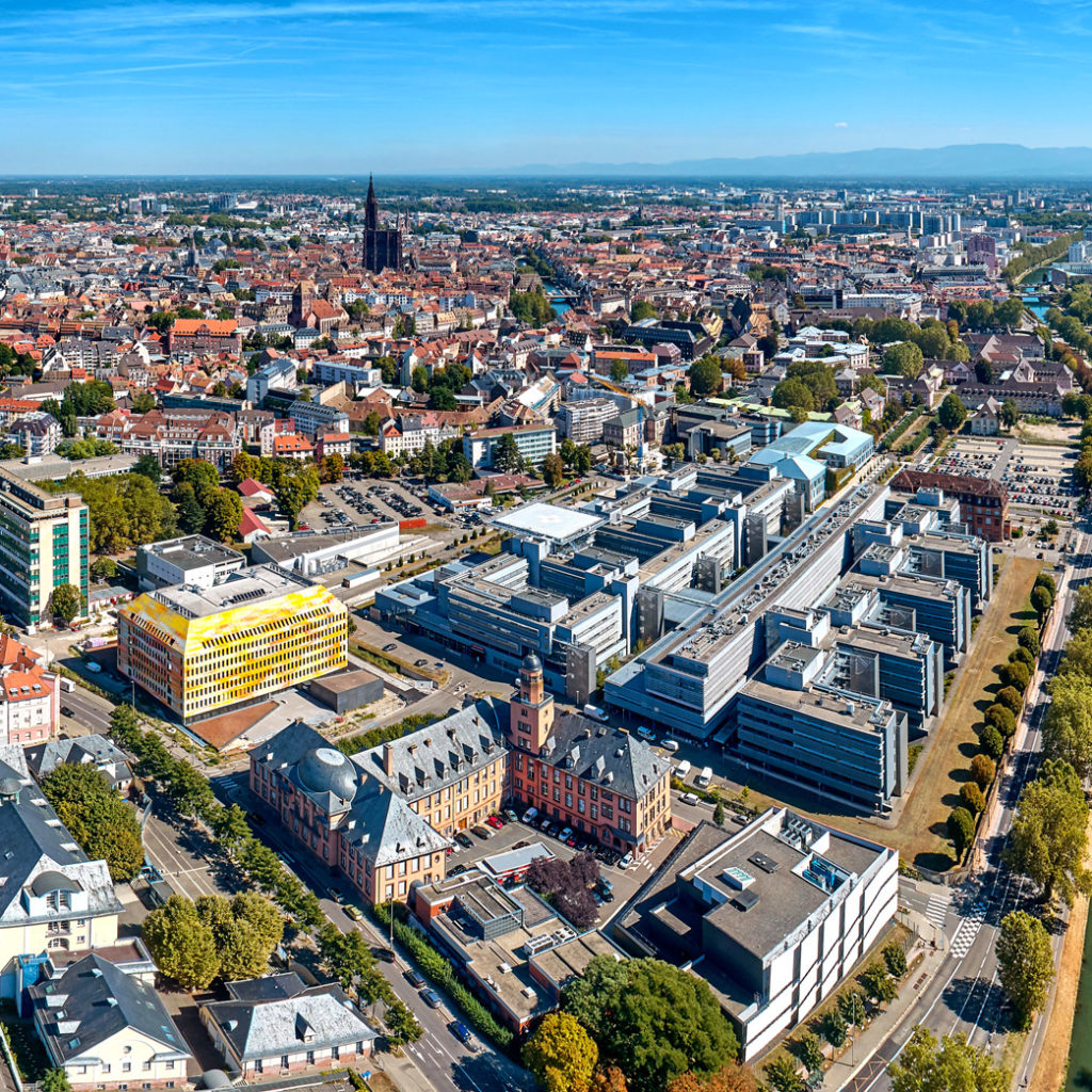 NHC - Hôtel du Département - Prise de vue aérienne par drone - Strasbourg dans le Bas-Rhin en Alsace