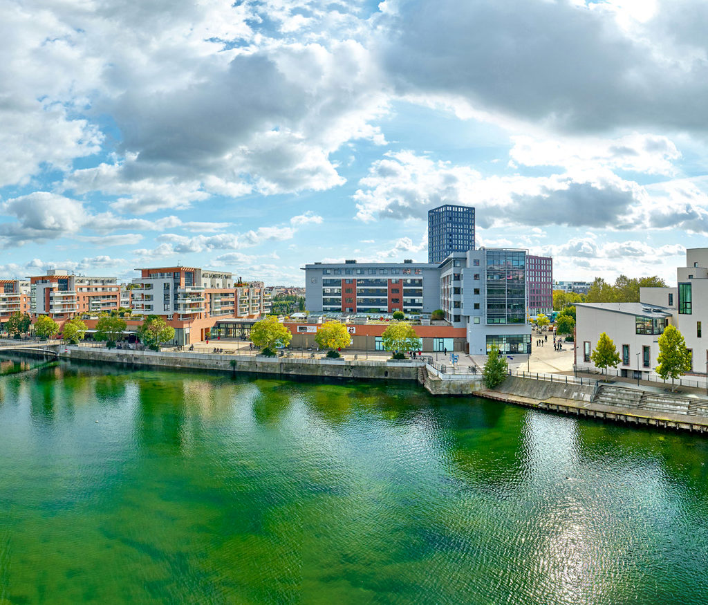 Bassin Austerlitz à Strasbourg en panoramique 360° - Photographie aérienne par drone Architecture