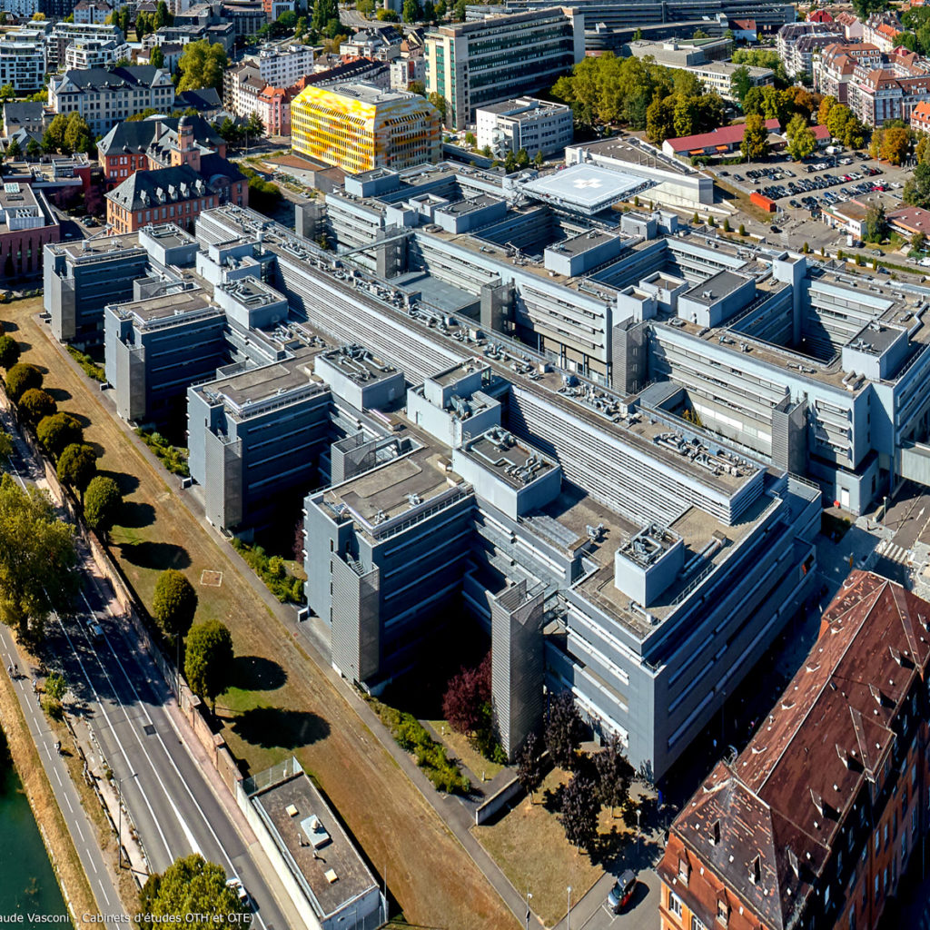 NHC (Nouvel Hôpital Civil de Strasbourg) - Prise de vue aérienne par drone - Strasbourg dans le Bas-Rhin en Alsace