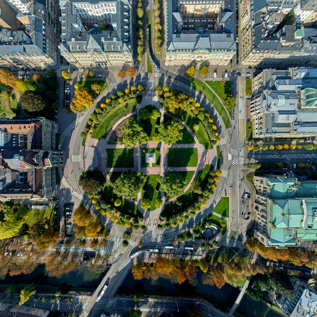 Place de la République - Prise de vue aérienne par drone - Strasbourg dans le Bas-Rhin en Alsace