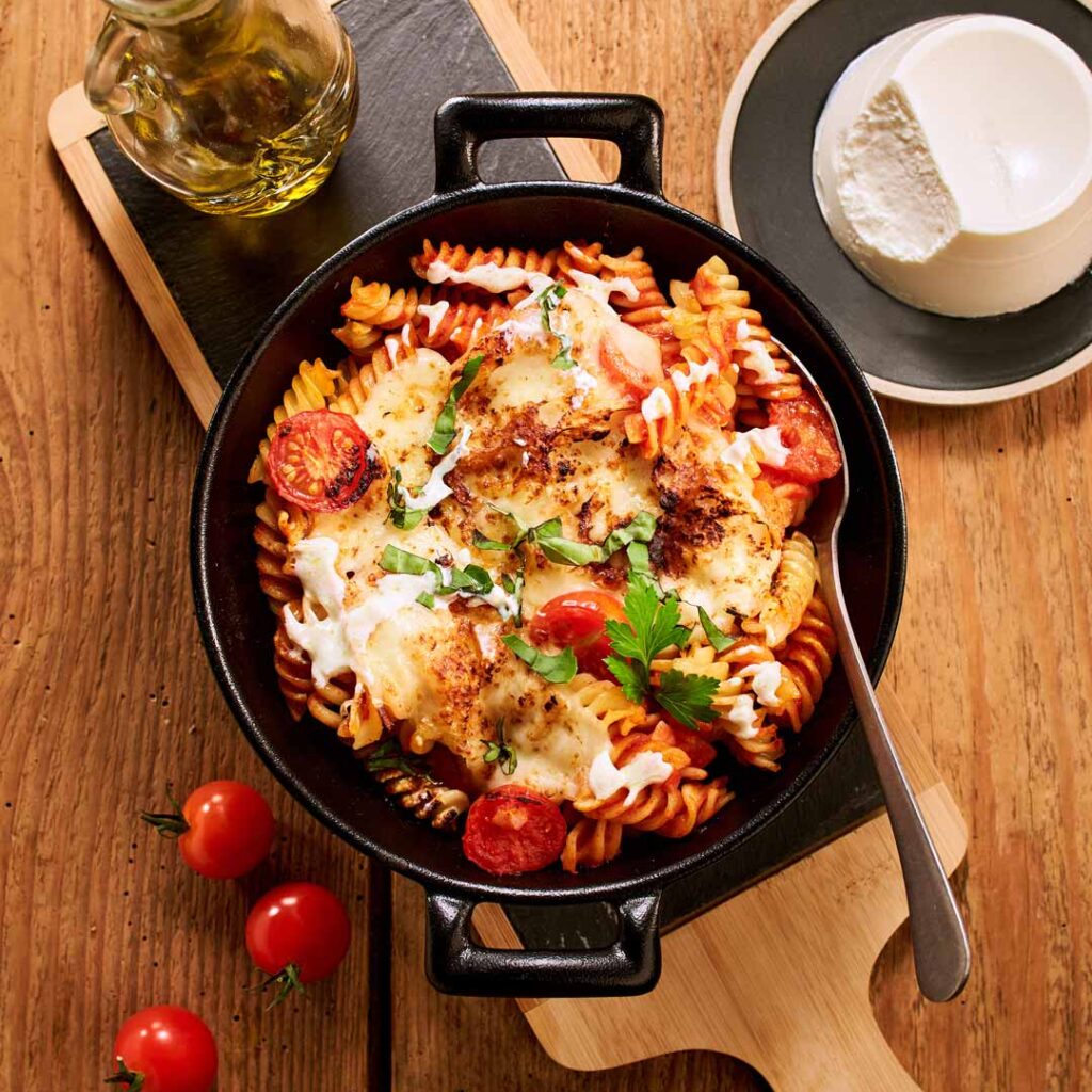 Gratin de Pâte Ricotta Mozzarella - Galbani - Photographe culinaire à strasbourg dans le Bas-Rhin en Alsace