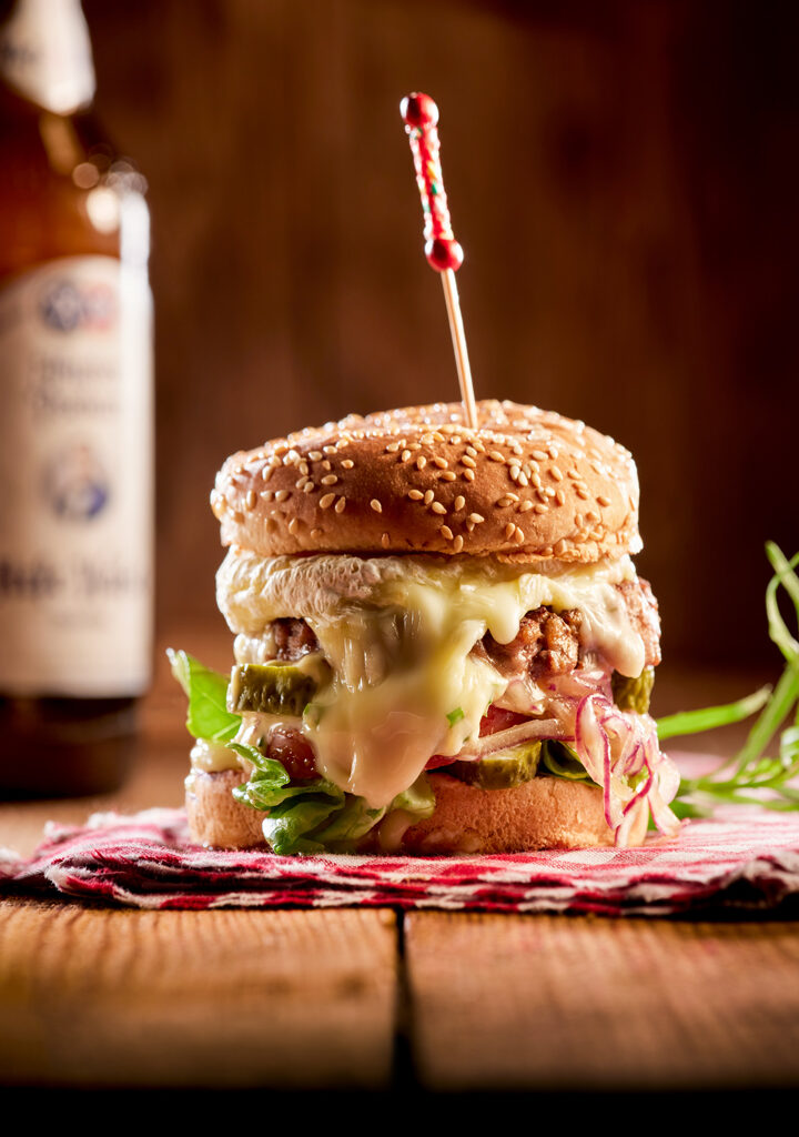 Marque Président - Burger Weissbier - Photographe culinaire en Alsace - Studio photo à Strasbourg