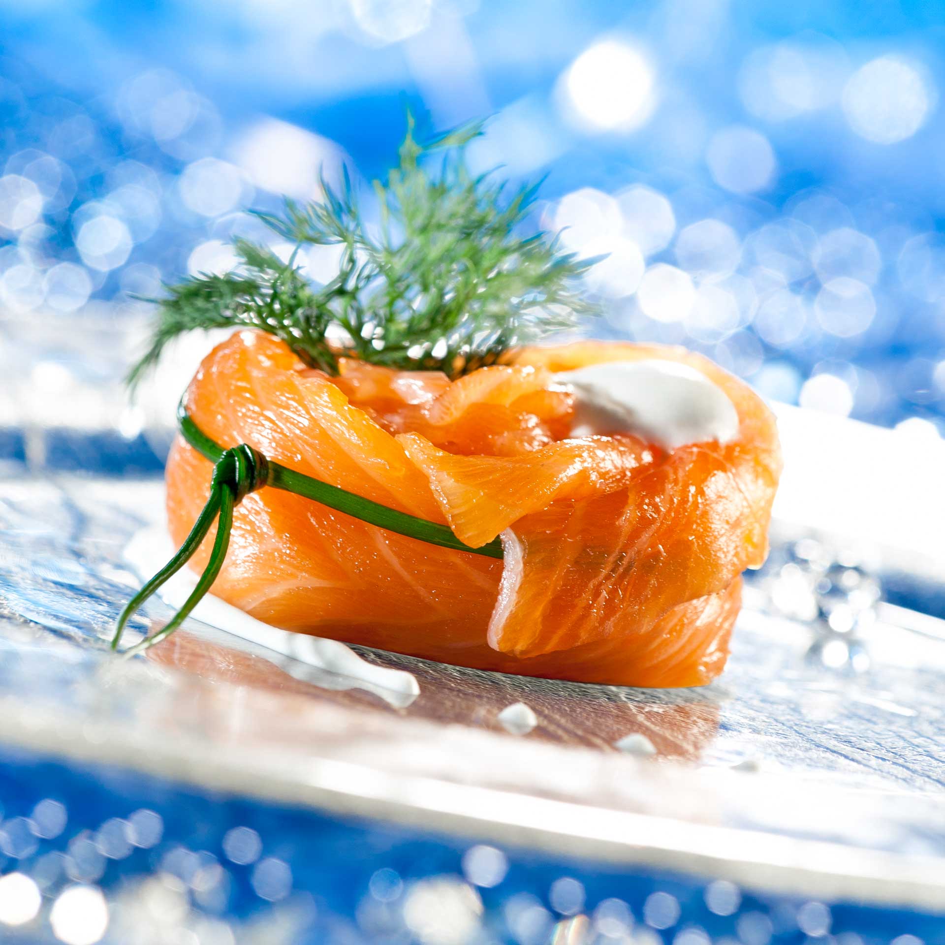 Roulade de saumon - Visuel culinaire réalisé en studio photo professionnel à Strasbourg dans le Bas-Rhin en Alsace