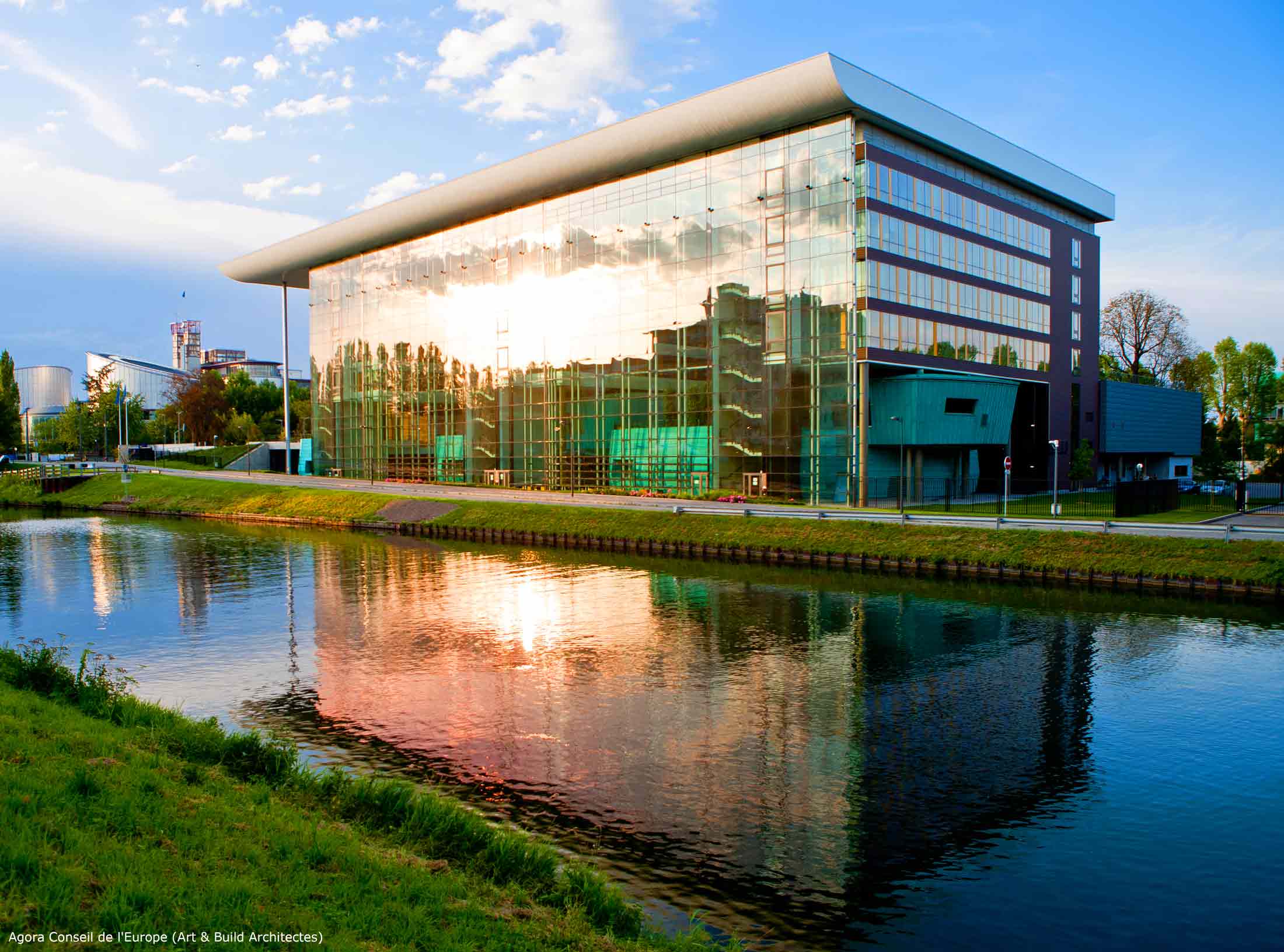 Prise de vue d'architecture de l'Agora Building - Conseil de l'Europe à Strasbourg