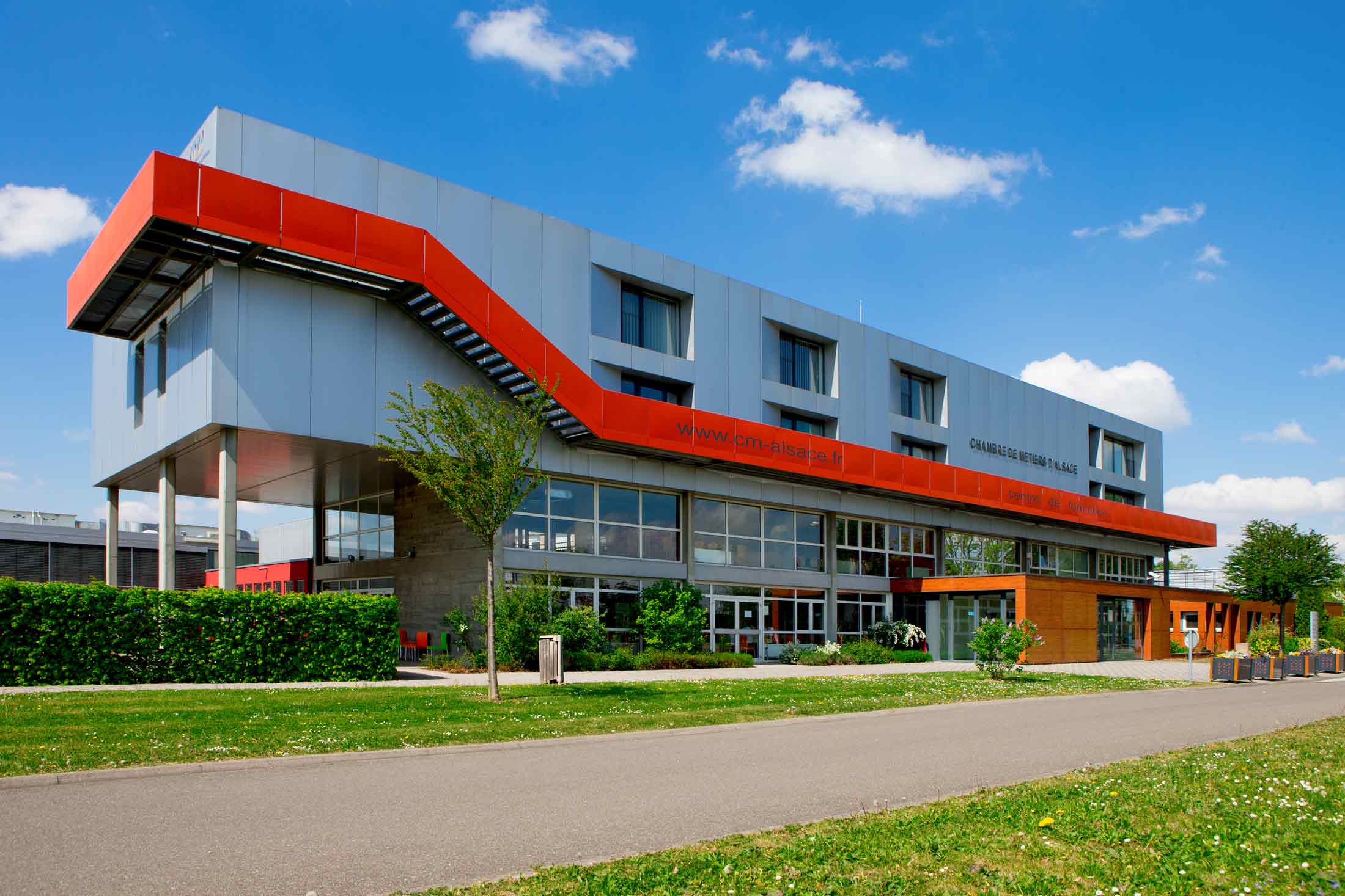 Prise de vue d'architecture du Centre de formation de la CMA à Eschau
